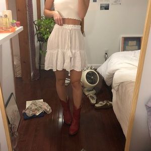 White linen festival girl skirt